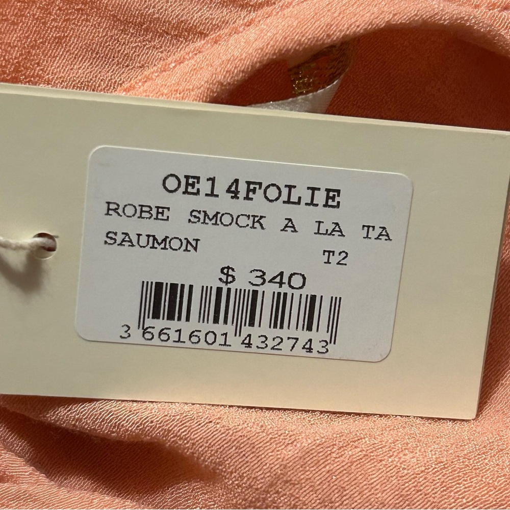 ‼️SOLD‼️ MAJE NWT Peachy Pink Sleeveless Folie Smocked Waist Mini Dress 2 - Picture 12 of 16